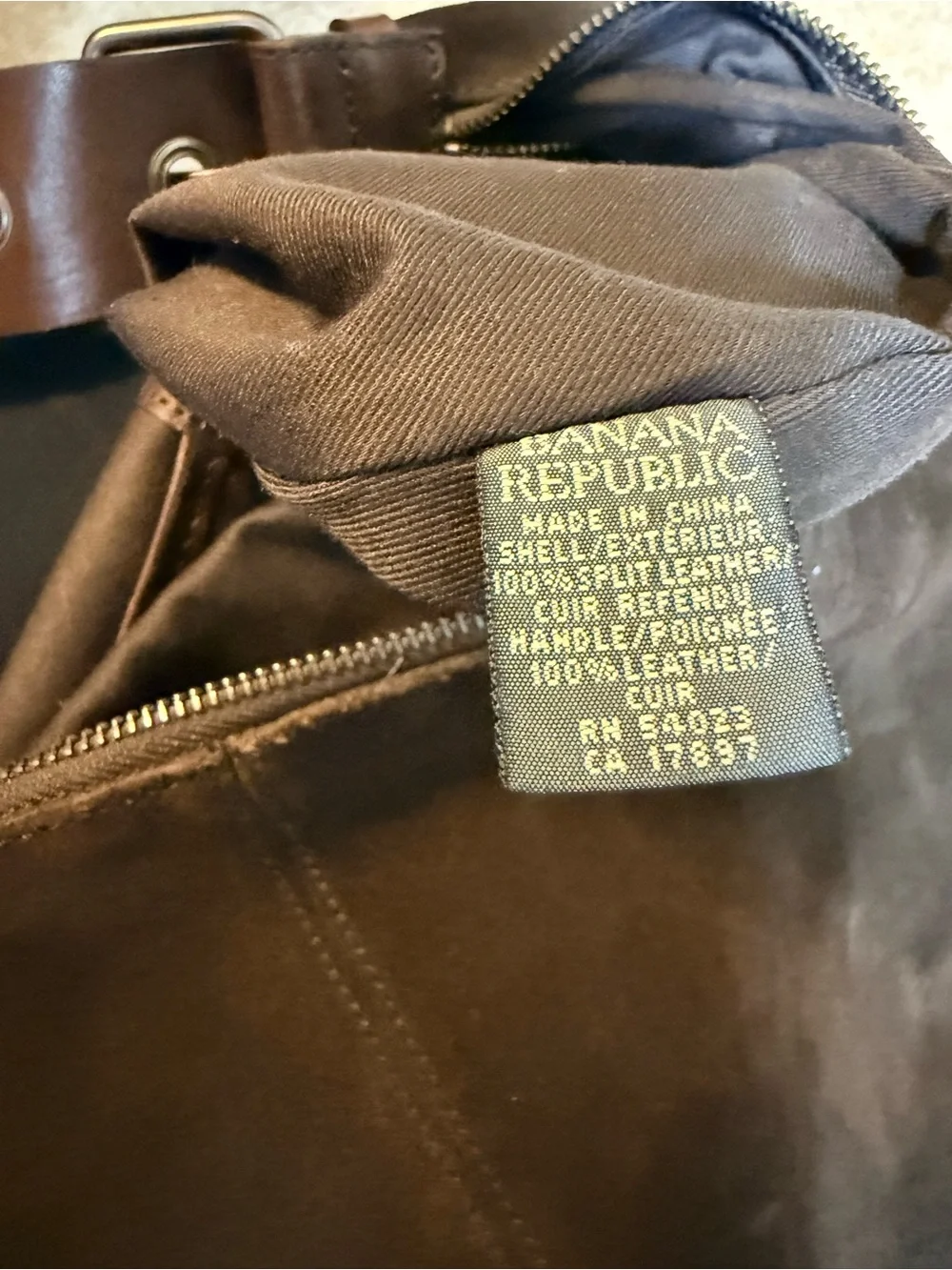 Vintage Banana Republic Dark Brown Suede and leather Hobo Bag